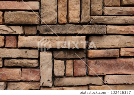 磚。瓷磚牆、柱子和地面紋理 132416357
