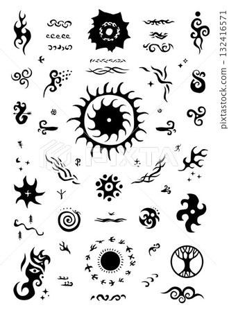 Decorative graphic ornamental design elements vector set Decorative graphic ornamental design elements vector set 132416571