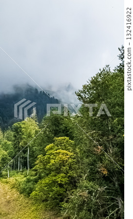 view from the lift to the fog in  132416922