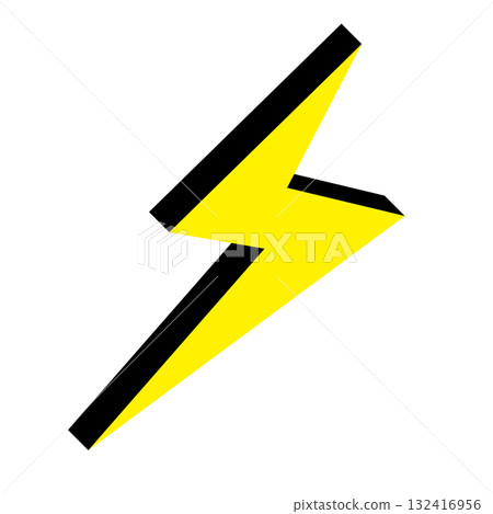 Lightning bolt simple flat illustration white background Lightning bolt simple flat illustration white background 132416956