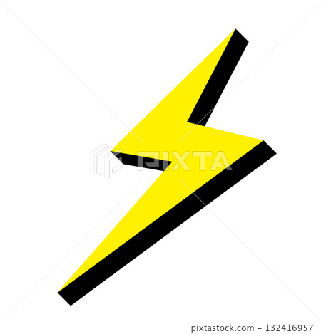 Lightning bolt simple flat illustration white background Lightning bolt simple flat illustration white background 132416957
