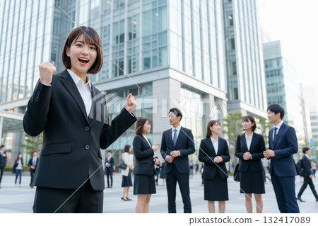 Smiling young businesswoman in the office Smiling young businesswoman in the office 132417089