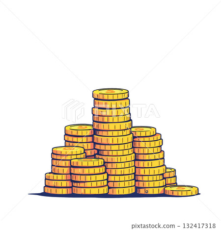 Vsai stacking gold coins representing wealth and financial growth 132417318