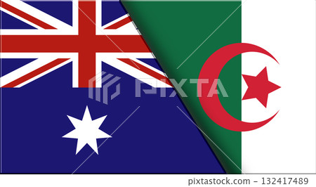 Flags of Australia and Algeria. Australian and Algerian National flags Flags of Australia and Algeria. Australian and Algerian National flags 132417489