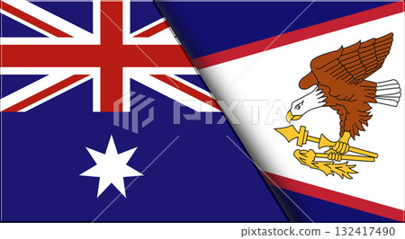 Flags of Australia and American Samoa. Australian American Samoa National flag Flags of Australia and American Samoa. Australian American Samoa National flag 132417490