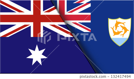Flags of Australia and Anguilla. Australian and Anguilla National flags 132417494