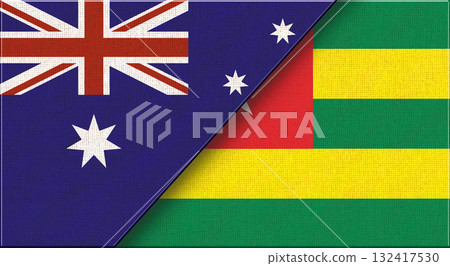 Flags of Australia and Togo. Australian and Togolese Republic National flags Flags of Australia and Togo. Australian and Togolese Republic National flags 132417530