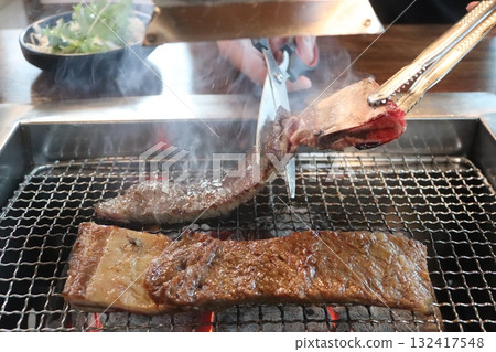 Korean food. Marinated beef ribs bbq Korean food. Marinated beef ribs bbq 132417548