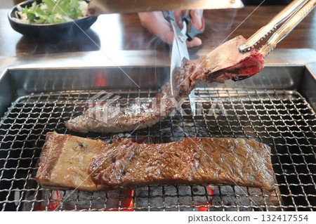 Korean food. Marinated beef ribs bbq Korean food. Marinated beef ribs bbq 132417554