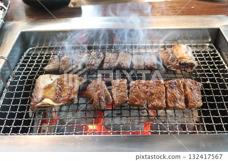 Korean food. Marinated beef ribs bbq Korean food. Marinated beef ribs bbq 132417567