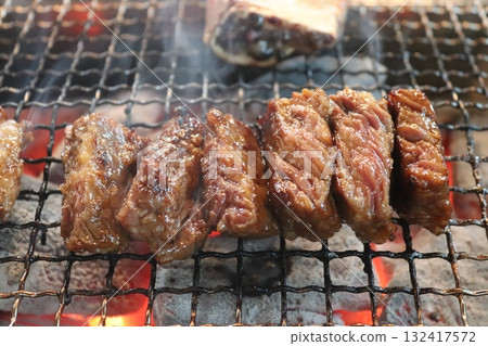 Korean food. Marinated beef ribs bbq 132417572