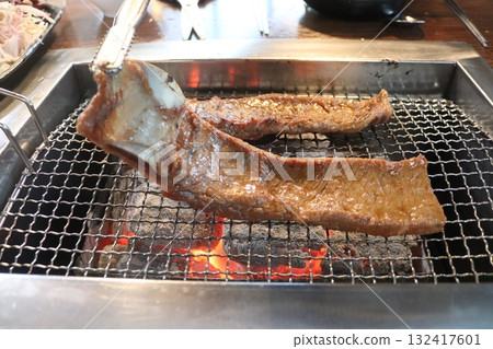 Korean food. Marinated beef ribs bbq 132417601
