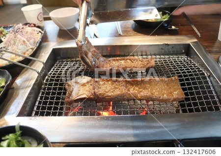 Korean food. Marinated beef ribs bbq Korean food. Marinated beef ribs bbq 132417606