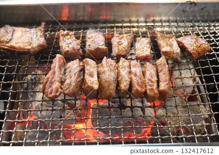 Korean food. Marinated beef ribs bbq 132417612
