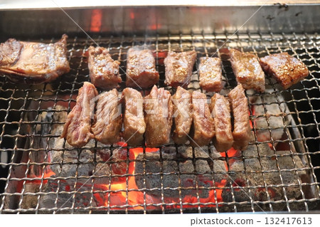 Korean food. Marinated beef ribs bbq 132417613