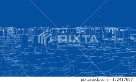 Urban modern landscape. Vector rendering of 3d 132417697