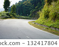 Serpentine Mountain Road Through Lush Green Forest 132417804