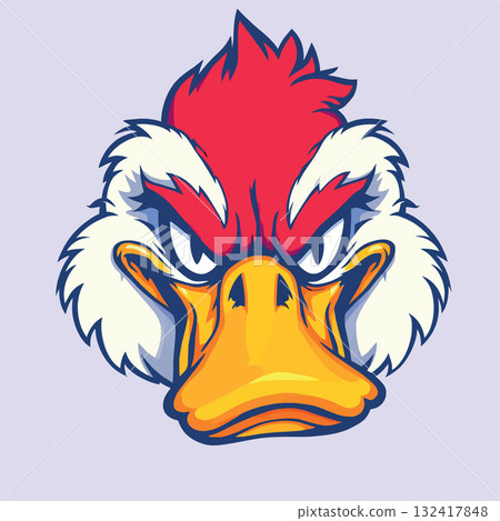 Vsai angry duck mascot character vector illustration art 132417848