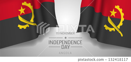 Angola happy independence day greeting card, banner with template text vector illustration Angola happy independence day greeting card, banner with template text vector illustration 132418117