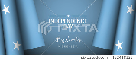 Micronesia independence day vector banner, greeting card. 132418125