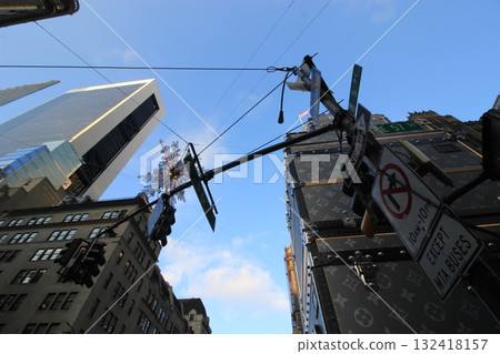 New York winter cityscape and Christmas illuminations, souvenirs, Nintendo and Tiffany New York winter cityscape and Christmas illuminations, souvenirs, Nintendo and Tiffany 132418157