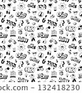 Summer city lifestyle graffiti doodle characters objects sign and symbols seamless pattern , funny vector background for kids 132418230