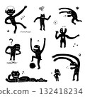 monsters silhouettes isolated cartoon collection , vector design element set 132418234