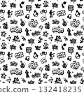 Graffiti Hip Hop Music Style Lettering Characters Sign Symbols Seamless Vector Pattern , Background Design Element 132418235