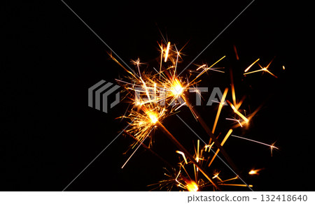 Firework sparklers over black 132418640