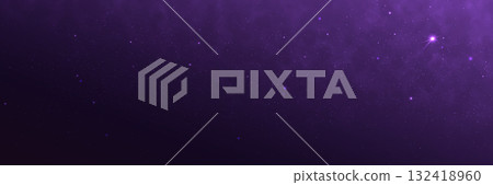 Purple galaxy background. Bright starry nebula. Glowing outer space wallpaper. Magic cosmos clouds with stardust. Wide universe texture. Cosmic violet glow. Vector illustration Purple galaxy background. Bright starry nebula. Glowing outer space wallpaper. Magic cosmos clouds with stardust. Wide universe texture. Cosmic violet glow. Vector illustration 132418960