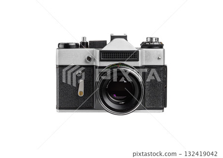 Vintage film camera isolated on white background Vintage film camera isolated on white background 132419042