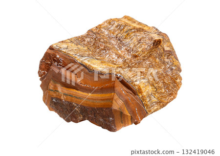 Raw Tiger's Eye Stone on Isolated Background Raw Tiger's Eye Stone on Isolated Background 132419046