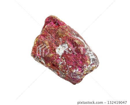 Colorful Chalcopyrite Mineral with Golden Flecks Isolated 132419047