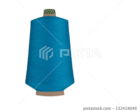 Blue Thread Spool on White Background Blue Thread Spool on White Background 132419049