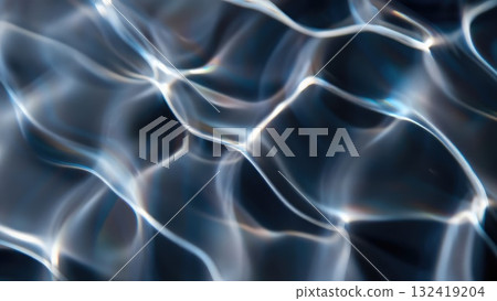 Sunlit abstract waves with shimmering water patterns form a soft and serene background. Perfect for nature-inspired design. Generative AI. 132419204