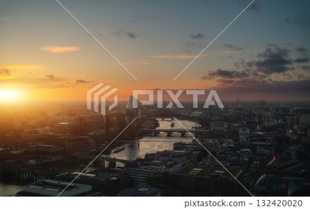 Sunset In London From Above 132420020