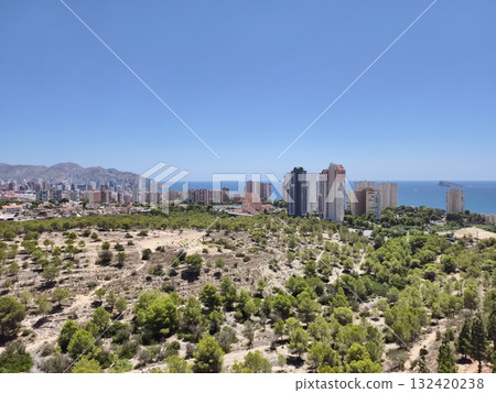 scenic coastal vista, hilltop view of coast, panoramic hilltop view of coast with skyline and sea scenic coastal vista, hilltop view of coast, panoramic hilltop view of coast with skyline and sea 132420238