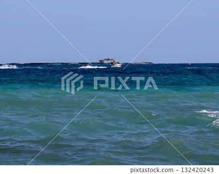 an exciting scene of boat journey adventure, vivid scene illustrating adventurous boat voyage story 132420243