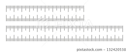 Set of measuring chart with 10cm and 15cm centimeters. Collection of ruler scale 100mm and 150 mm without numbers. Templates of ruler scale. Length measurement height, math, distance, Sewing tool Set of measuring chart with 10cm and 15cm centimeters. Collection of ruler scale 100mm and 150 mm without numbers. Templates of ruler scale. Length measurement height, math, distance, Sewing tool 132420538