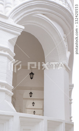 The territory of the Astrakhan Kremlin, the architecture of the Assumption Cathedral. 132420553