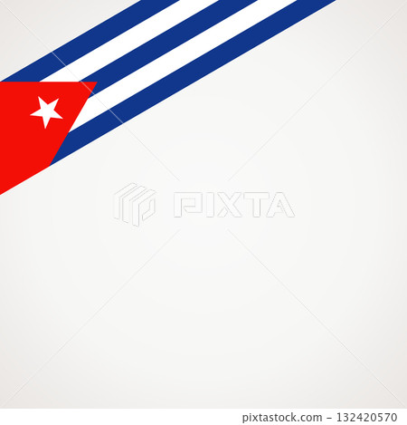 Corner ribbon flag of Cuba Corner ribbon flag of Cuba 132420570