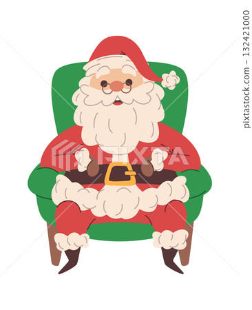 Funny Santa Claus on armchair Funny Santa Claus on armchair 132421000
