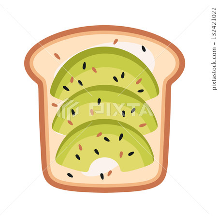 Breakfast toast with avocado slice 132421022