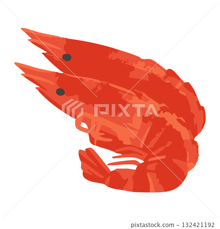 烤蝦水彩風格手繪向量圖 132421192