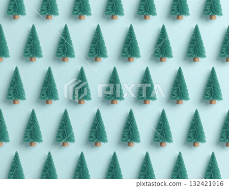Christmas poster. Seamless pattern. Green Christmas trees. Minimalist style. Christmas poster. Seamless pattern. Green Christmas trees. Minimalist style. 132421916