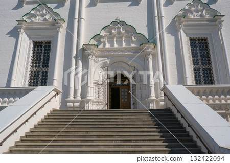 The territory of the Astrakhan Kremlin, the architecture of the Assumption Cathedral. 132422094