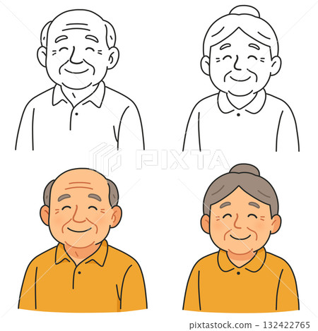 一位微笑老人上半身的“AI 生成圖像” 132422765