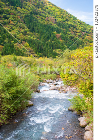 高原川奧飛驒溫泉鄉福地溫泉的秋天 高原川奧飛驒溫泉鄉福地溫泉的秋天 132422879