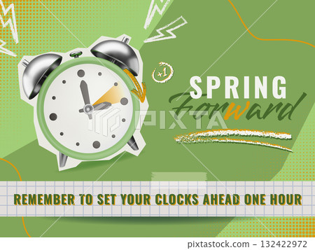 Spring Forward bright collage illustration 132422972