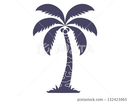 Palm tree silhouette simple black 132423065